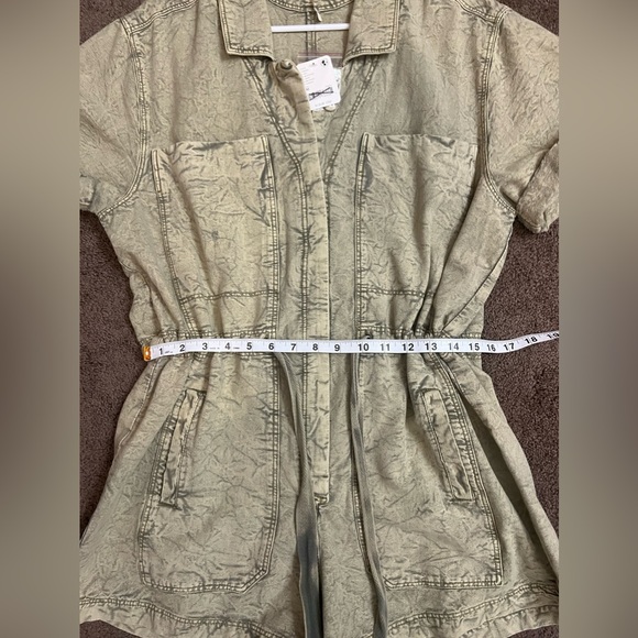 NWT FREE PEOPLE Rhodes Chino Coverall, XLARGE (Acid Washed Green) - Picture 5 of 6